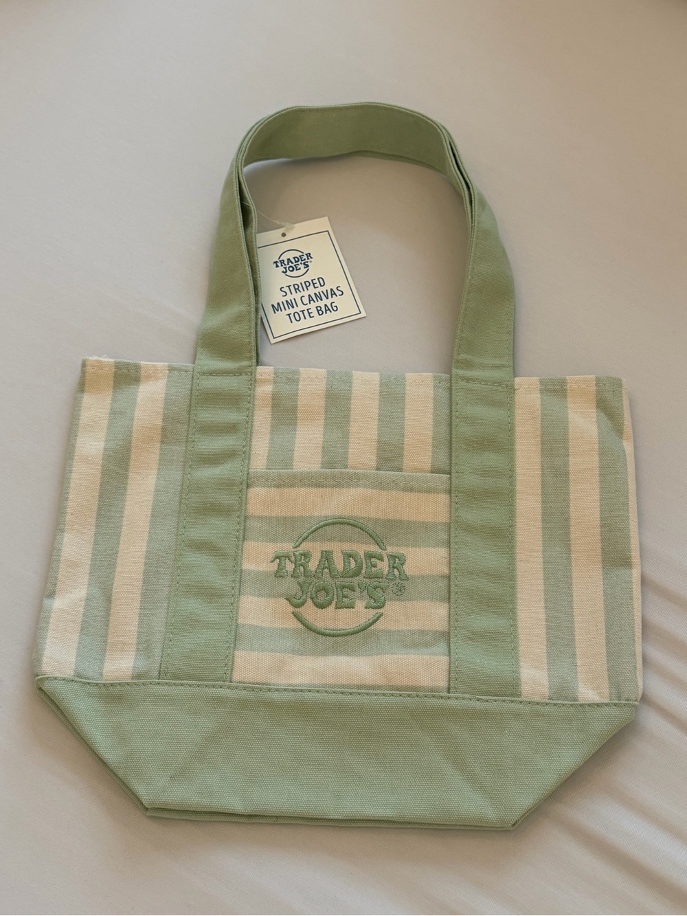 Trader Joe’s Striped Mini Canvas Tote Bag